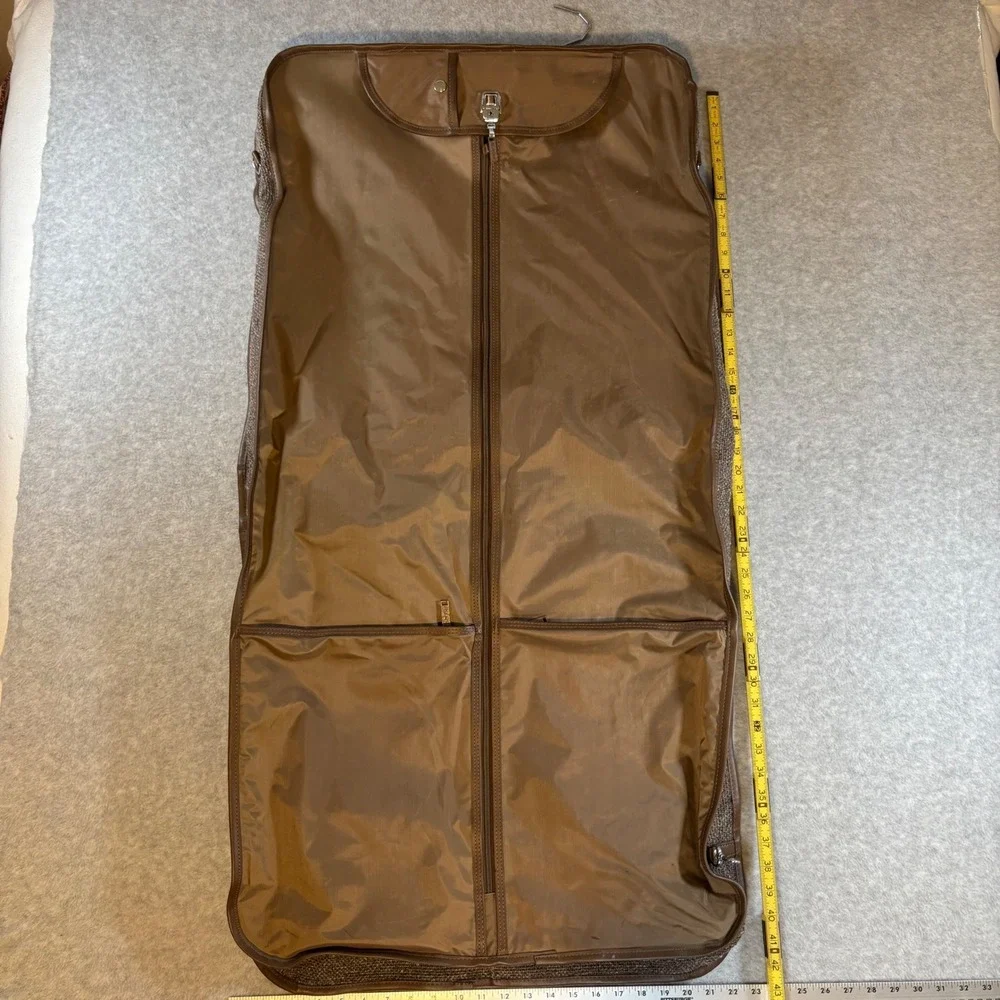 Jordache Garment Bag Unisex Brown Excellent Vintage Tweed Folding Suit Carrier